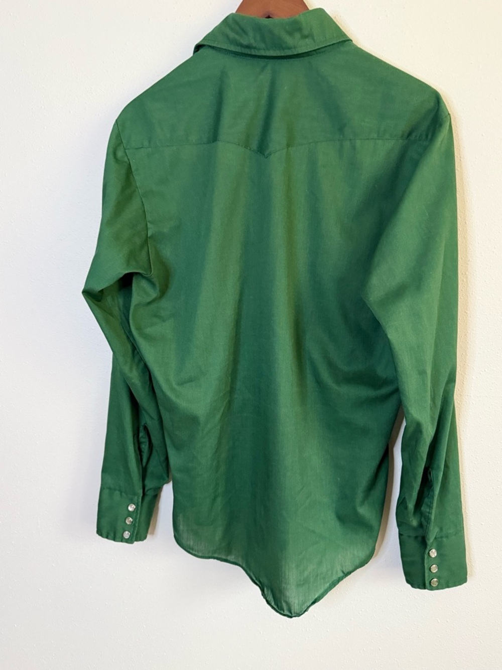 Vintage Bronco Western Shirt Green Embroidered Roses Snap Button M - Picture 4 of 8